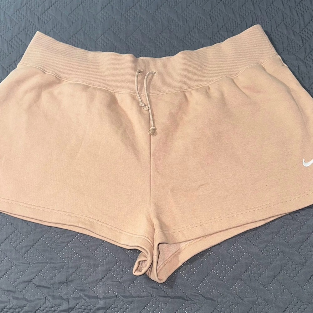 Ladies Nike Phoenix‎ Fleece High-Waisted Shorts; Hemp/Tan; Size 2XL